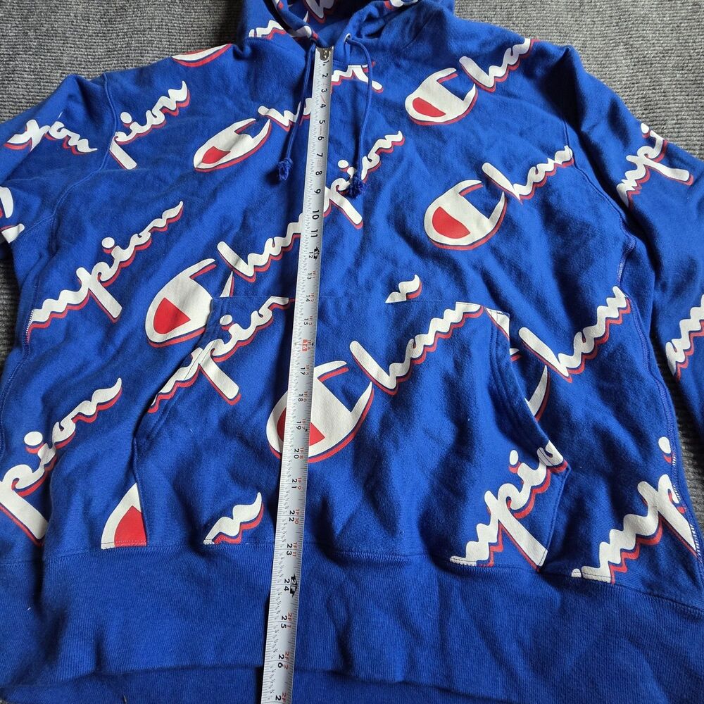 Champion Reverse Weave Hoodie Mens XXXL 3XL ALL-OVER PRINT - Vintage - Picture 5 of 8